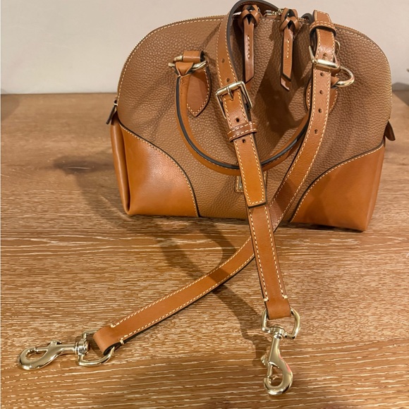Dooney & Bourke Dome Satchel Crossbody Brown Leather - Picture 2 of 6
